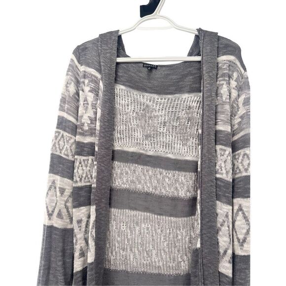 Hannah duster cardigan ￼grey and white - Picture 3 of 9